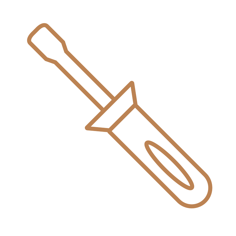 Icon outline of a screwdriver.